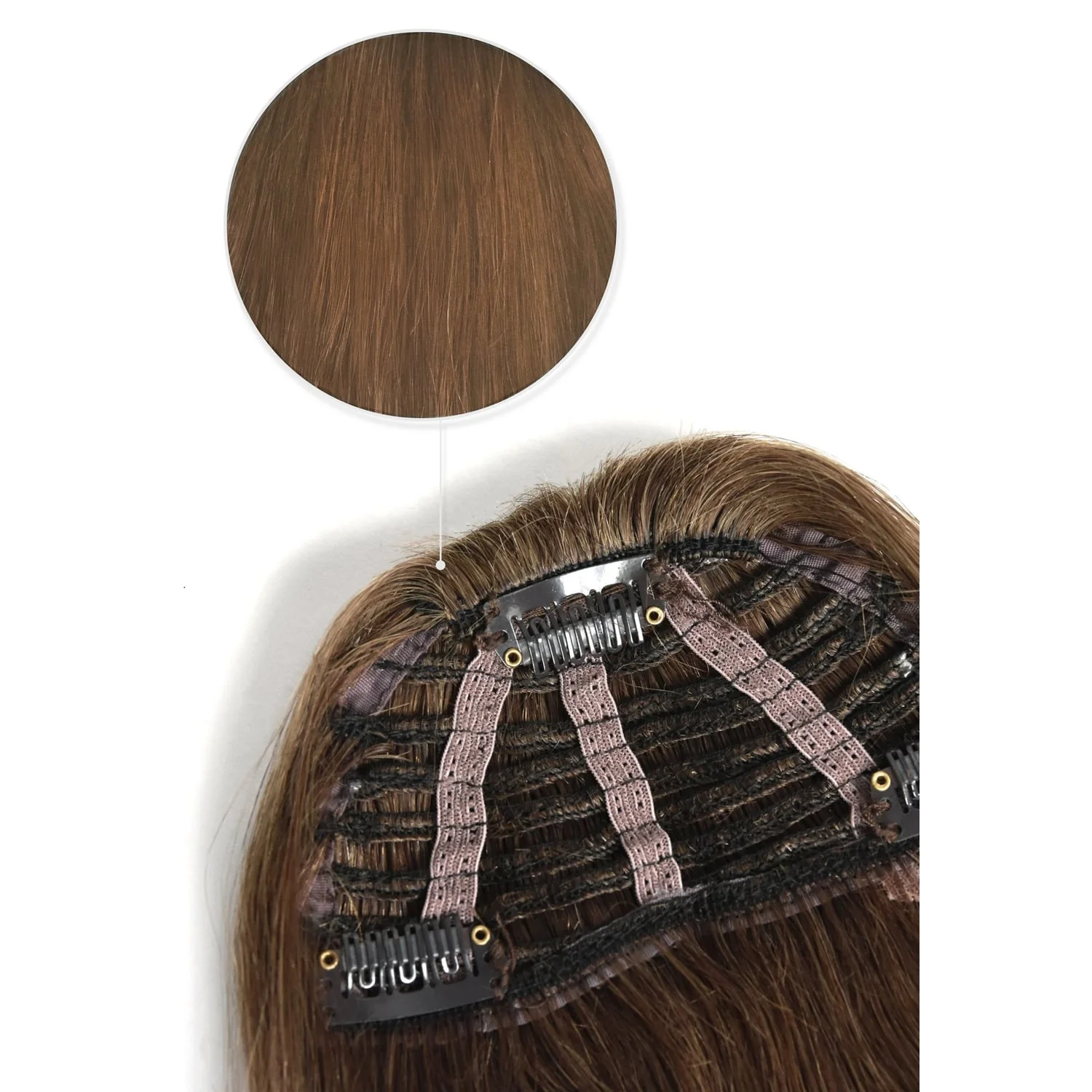 Light/Chestnut Brown Clip In Fringe (#6) - Image 3