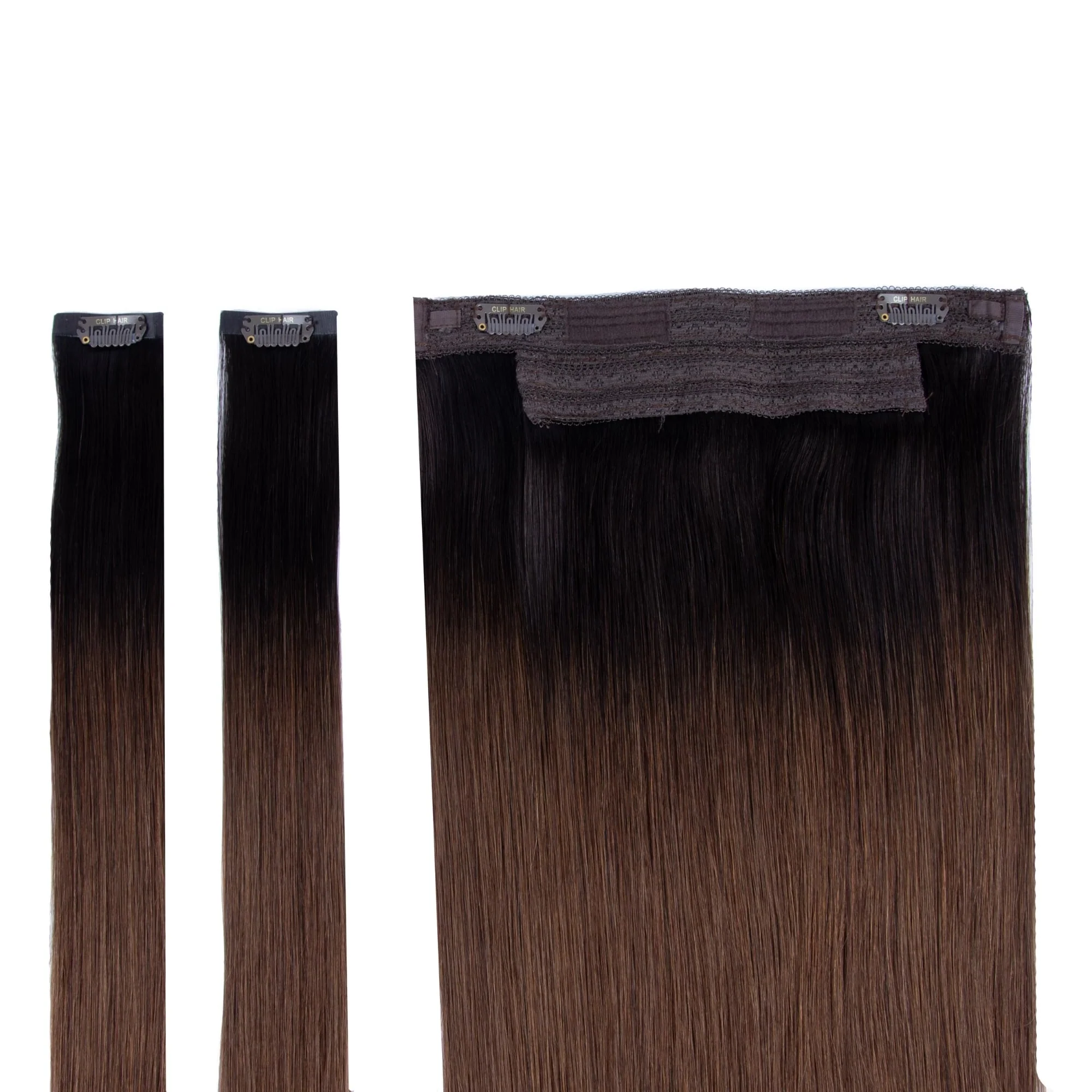 Espresso Melt Balayage Halo Hair Extensions - Image 2