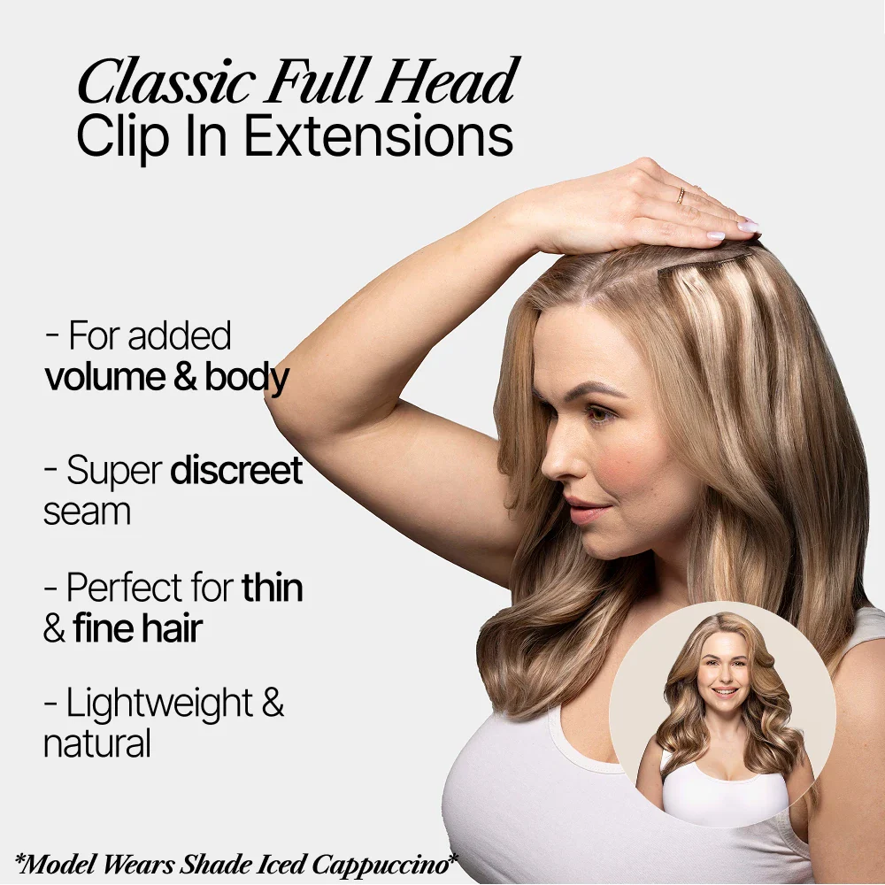 Full Head Remy Clip in Human Hair Extensions - Bleach Blonde (#613) - Image 3