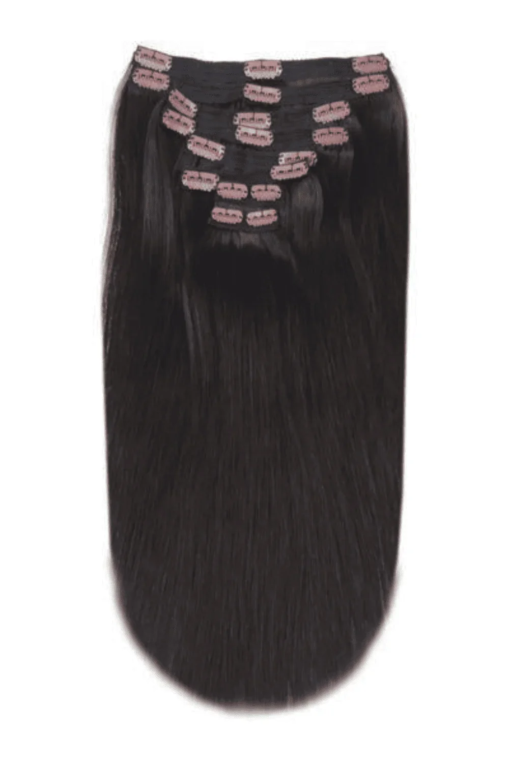Darkest Brown (#2) Full Head Clip In Hair Extensions