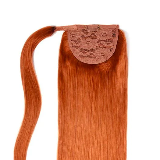 Flaming Ginger (#350) Straight Up Wrap Around Ponytail Extension - Image 2