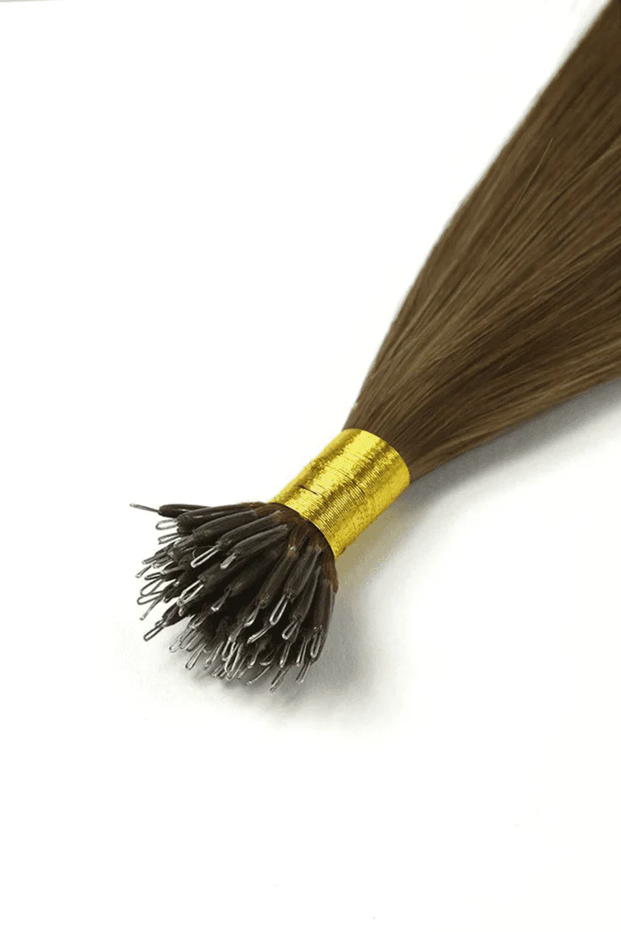 Ash Brown (#9) Nano Ring Hair Extensions - Image 2