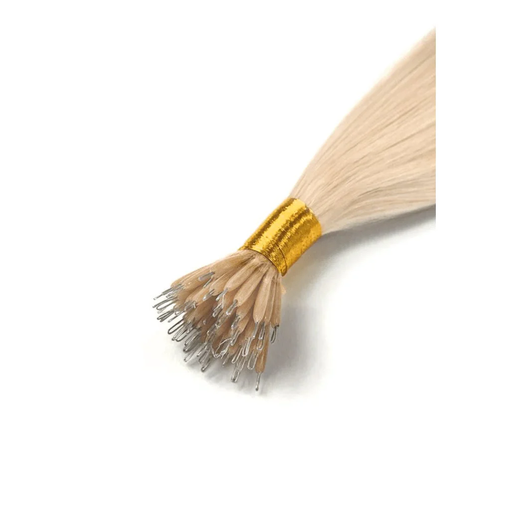 Light Ash Blonde (#22) Nano Ring Hair Extensions - Image 2