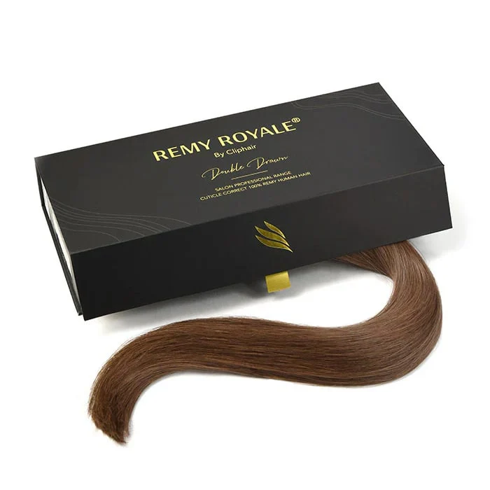 Light/Chestnut Brown (#6) Nano Ring Hair Extensions - Image 3