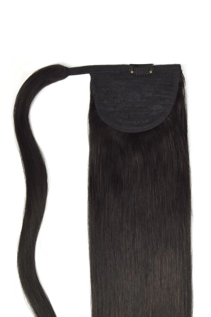 Natural Black (#1B) Straight Up Wrap Around Ponytail - Image 2