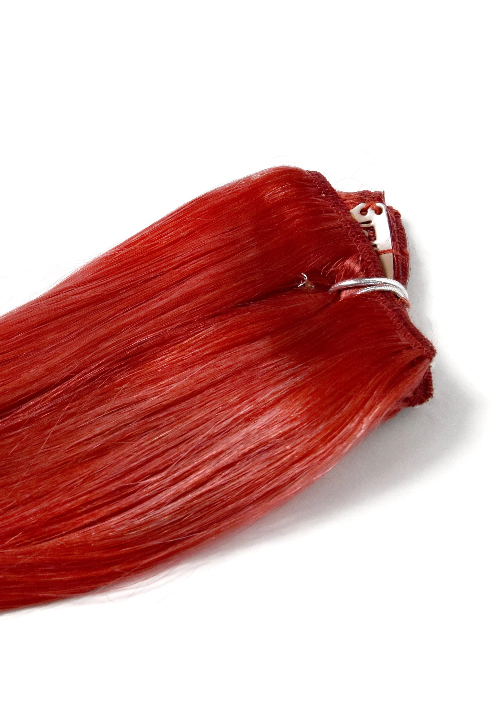 Bright Red One Piece Clip In Hair Extensions (Top-Up) - Image 2