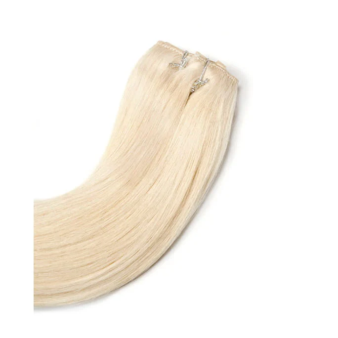 Bleach Blonde (#613) Quad Weft Clip In One Piece Hair Extensions - Image 5