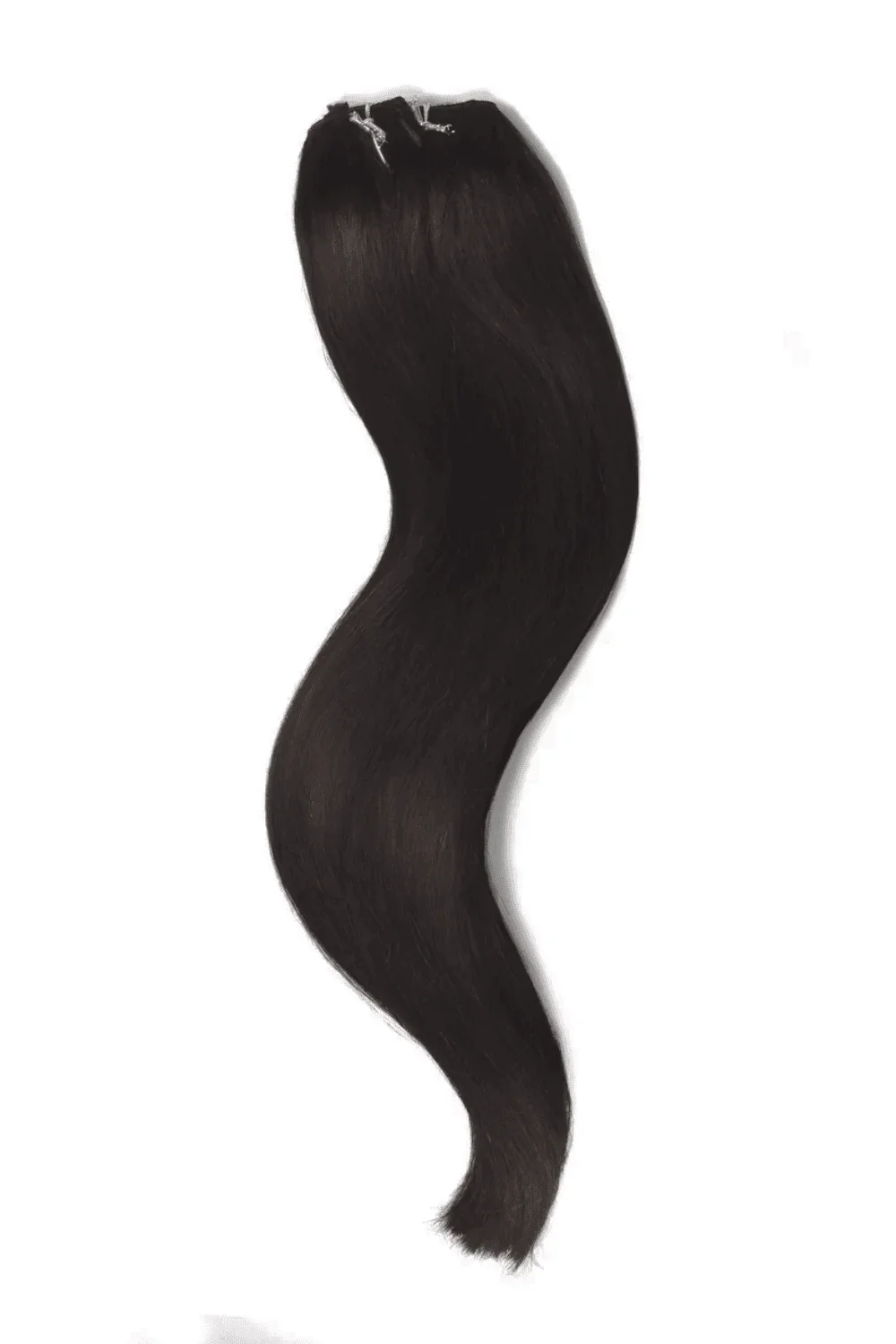 Darkest Brown (#2) Quad Weft Clip In One Piece Hair Extensions - Image 2