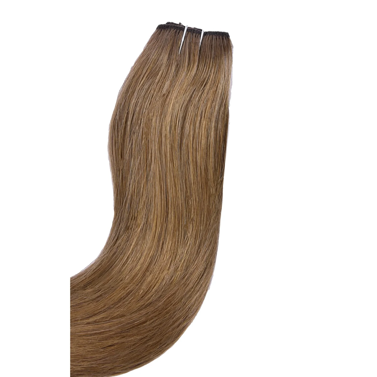 Medium Ash Brown (#8) Quad Weft Clip In One Piece Hair Extensions - Image 3