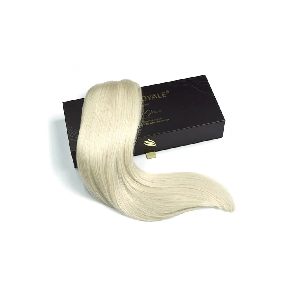 Remy Royale Double Drawn  Human Hair Weft Weave  Extensions - Ice Blonde - Image 3