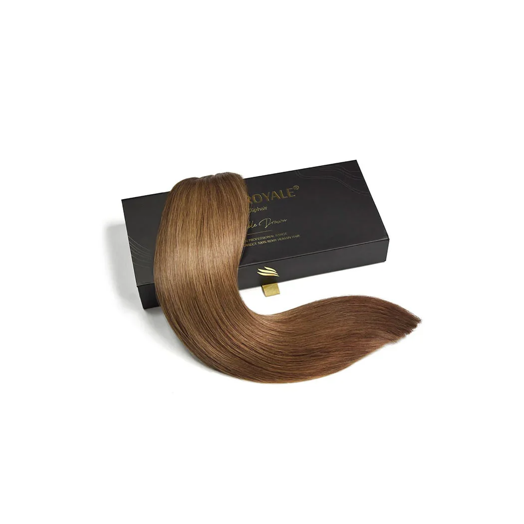 Medium Ash Brown (#8) Remy Royale Double Drawn Weave Extensions - Image 3