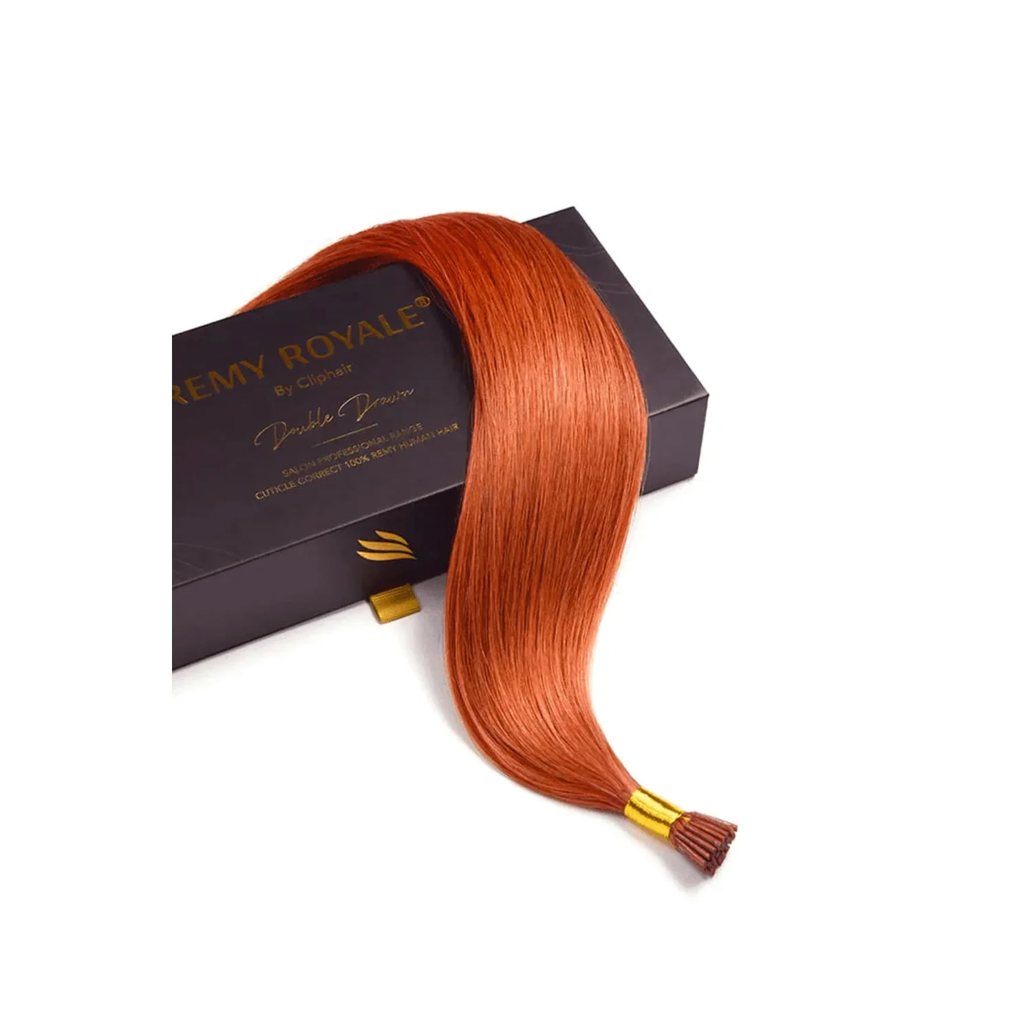 Flaming Ginger (#350) Remy Royal I-Tips Hair Extensions - Image 3