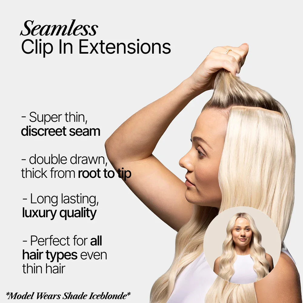 Remy Royale Seamless Clip ins - Silver Sand (#SS) - Image 3
