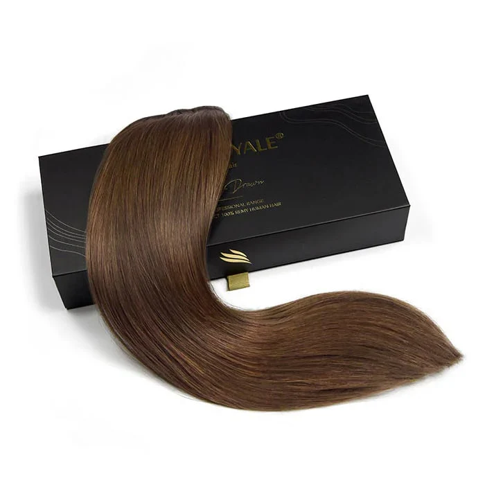 Light/Chestnut Brown (#6) Remy Royale Double Drawn Weave Extensions - Image 3
