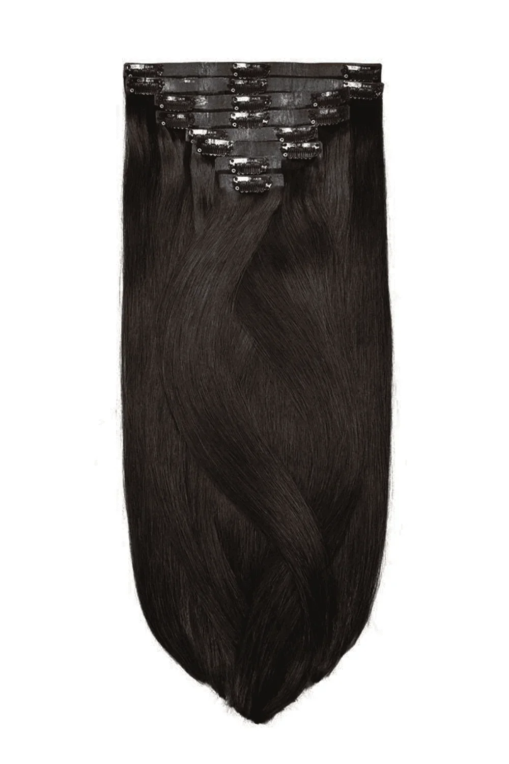 Darkest Brown (#2) Double Drawn Seamless Clip In Hair Extensions
