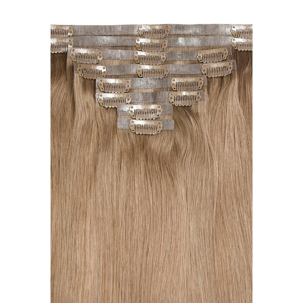 Lightest Brown (#18) Double Drawn Seamless Clip In Hair Extensions - Image 2